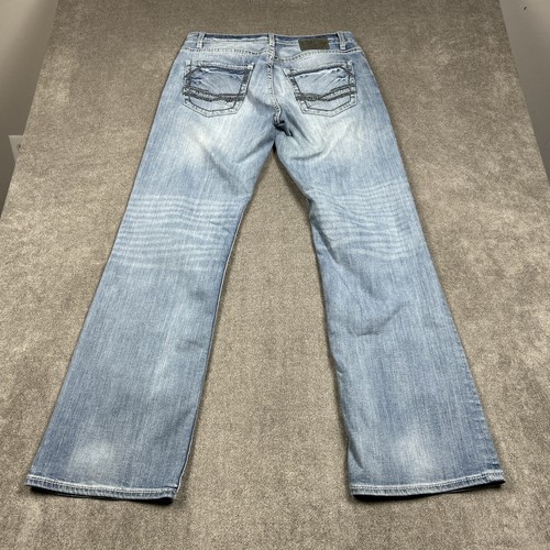 Pantalones de mezclilla BKE con hebilla Tyler pierna ancha recta para hombre 33L 33x33 azul claro - Imagen 6 de 10