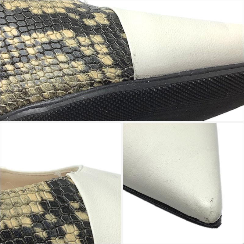 Jimmy Choo Leather Python Pumps Pointed Toe White… - image 5