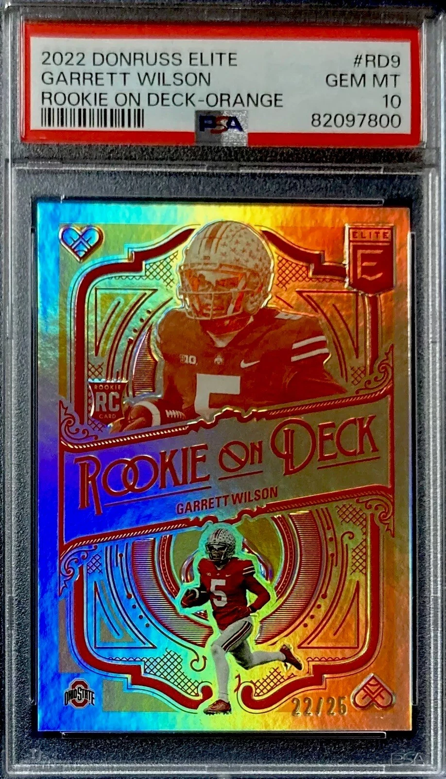 Garrett Wilson Panini Donruss Elite Rookie on Deck #RD9 Orange