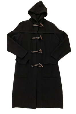 Vtg Debra C Beverly Hills Cashmere Duffle Toggle Hooded Long Coat Italy Luxury