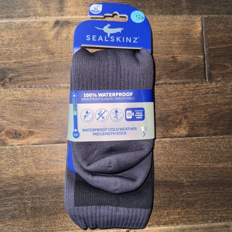 SEAL SKINZ WATERPROOF COLD WEATHER MID LENGTH SOCKS BREATHABLE ANTI-BLISTER "XL"