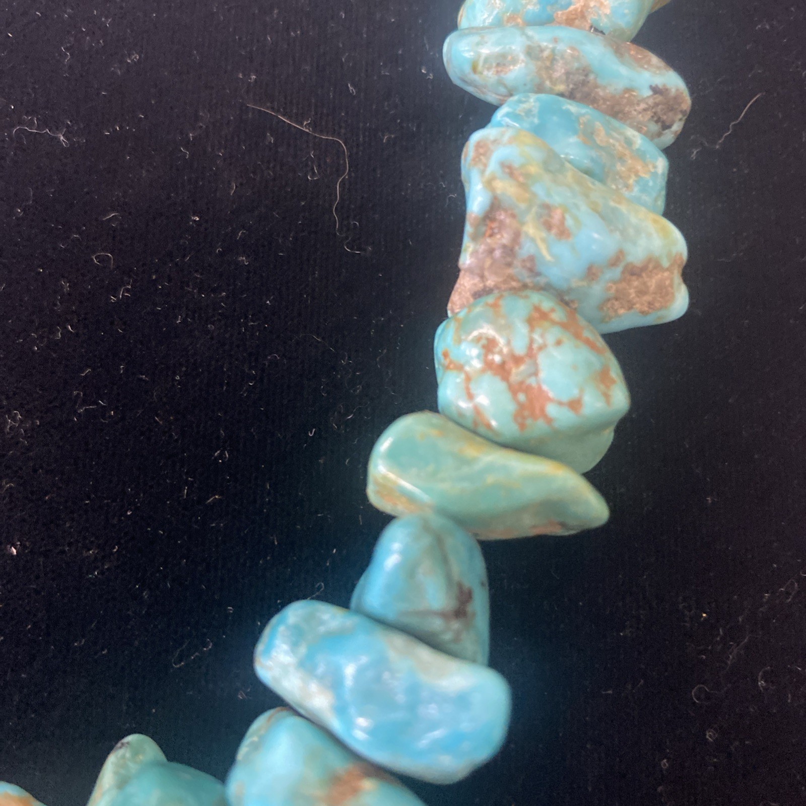 Beautiful Large Stone Chip Turquoise Necklace 18 … - image 5