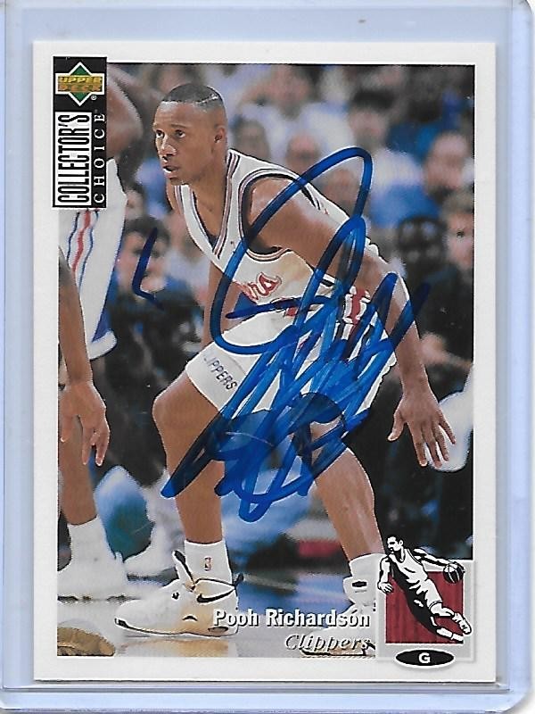 POOH RICHARDSON Basketball Card IP auto NBA Los Angeles Clippers 1994-95 UD CC