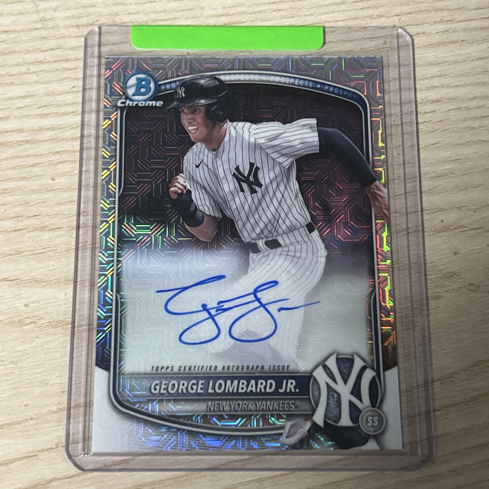 2025 Bowman Mega Box GEORGE LOMBARD JR. Chrome Mojo Refractor Auto Card Yankees