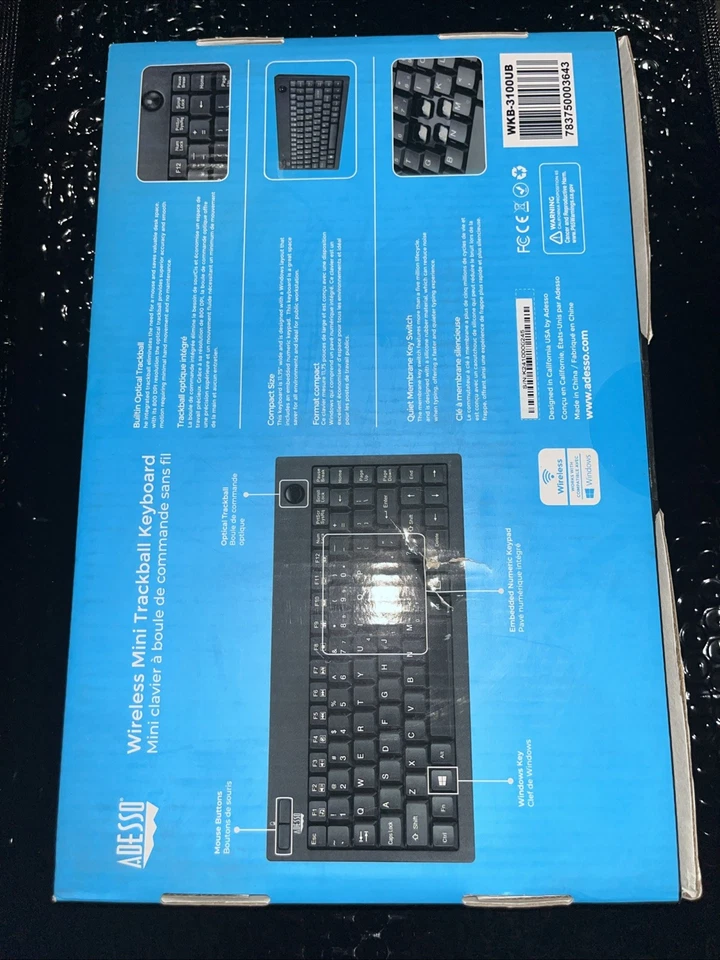 Adesso WKB-3100UB Wireless Keyboard (WKB3100UB)**NEW** - Image 2 of 2