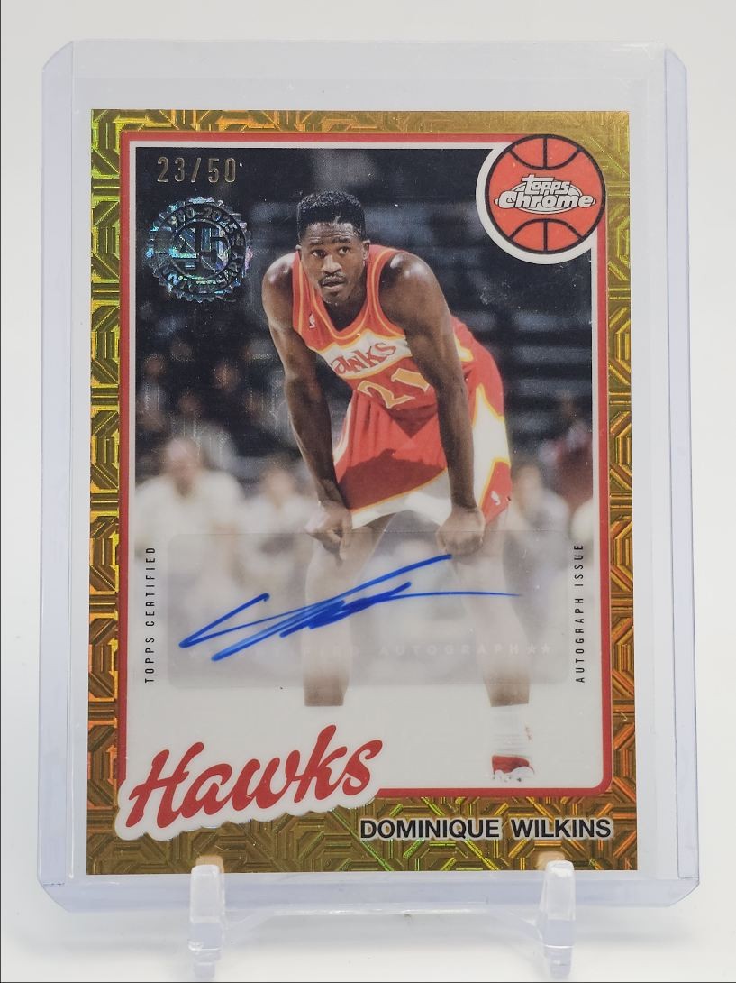 DOMINIQUE WILKINS 2025-26 TOPPS CHROME 1980 TOPPS GOLD MOJO AUTO /50 Q4856