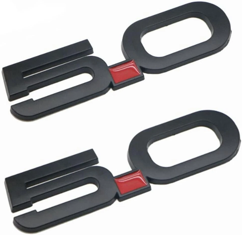 Insignias de puerta 5.0 emblema negro y rojo para Mustang GT 2015-2022 - Juego negro rojo Foto 3 de 4