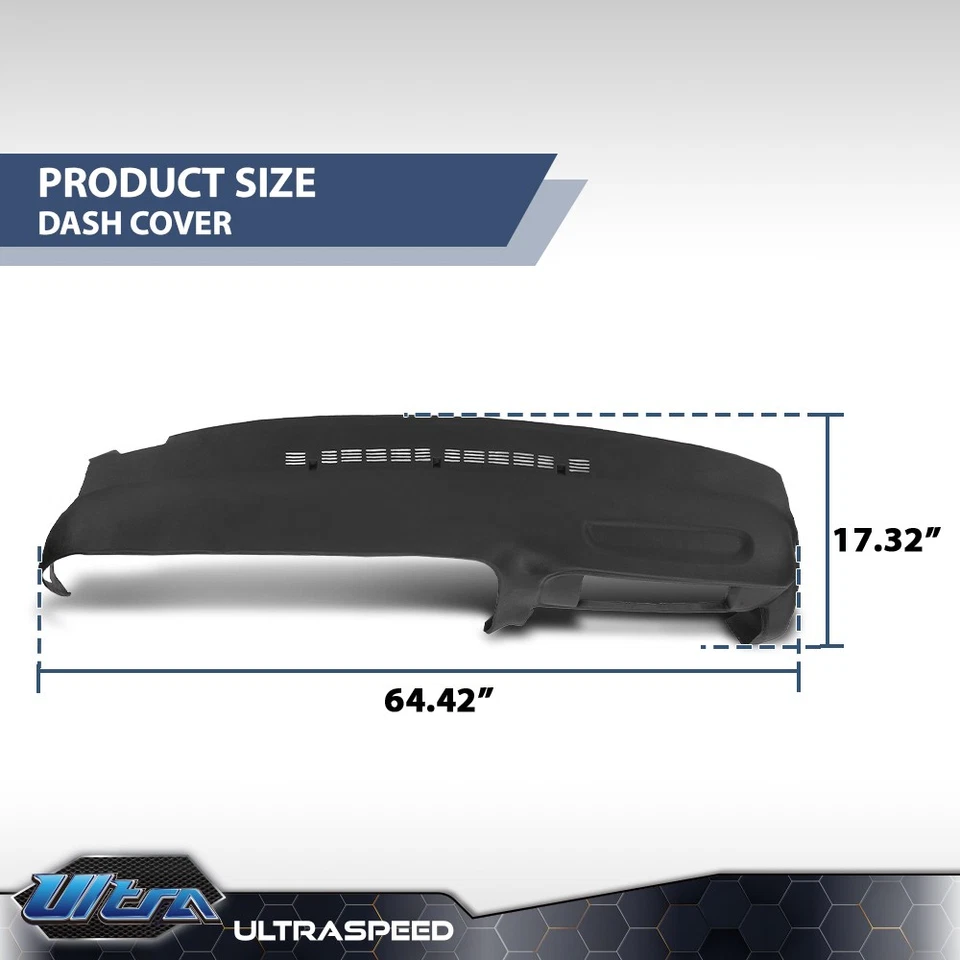Cubierta de tablero moldeada superpuesta apta para 97-2000 C/K1500 Suburban Tahoe Escalade negra Foto 3 de 4