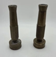 2x Vintage Solid Brass Hose Nozzle Sprayer Made in Taiwan, China  4" 