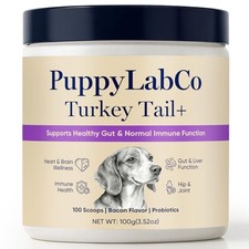 PuppyLabCo Turkey Tail Mushroom Powder for Dogs - Immune  Gut Support, Bacon