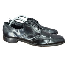 Johnston  Murphy Oxford Shoes Mens 9 M Black Leather Derby Dress Shoes 15-2385
