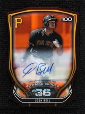 2015 Bowman Scouts' Top 100 Orange Die-Cut 11/25 Josh Bell #BTP-36 Auto 1b0