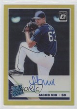 2019 Donruss Optic Rated Rookie Signatures Gold Prizm 9/10 Jacob Nix Auto lz7