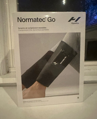 Hyperice Normatec Go Air Compression Calf Sleeves, Portable Battery, Black
