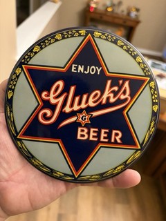 Gluek’s Beer 6 Inch Celluloid Button Very Rare Minneapolis MN 1930’s Perfect