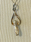Vtg Sterling Silver Ballet Slipper Pointe Ballerina Shoe Charm Pendant Necklace — photo 2