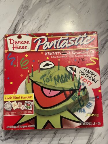 Duncan Hines Pantastic MUPPETS KERMIT Vintage  Cake - PAN And Paper Face Only - Picture 1 of 6