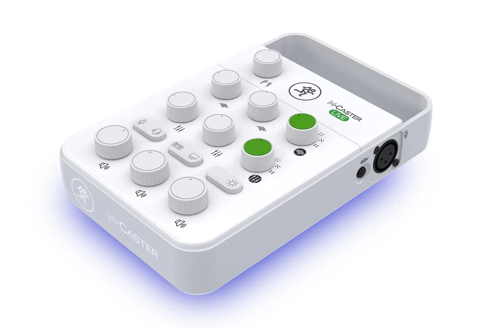 Mackie M Caster Live White Streaming Podcasting Smartphone/USB Mixer+Headphones - Image 3 of 4