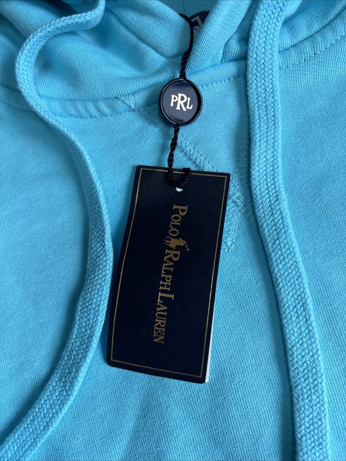 Felpa con cappuccio Polo Ralph Lauren da uomo grande pony spiaggia blu taglia M