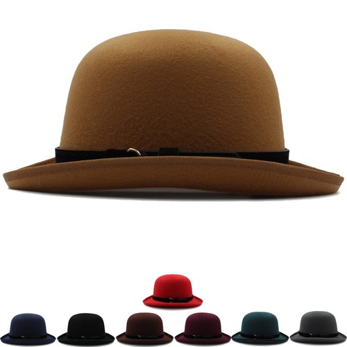 Klassische Bowler Hüte Retro Fedora Sonnenhut Jazz Derby Kappen für Herren Damen 7 1/8-7 3/8 - Bild 2 von 27