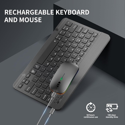 Bluetooth Keyboard and Mouse Combo for iPad - Rechargeable RGB Wireless Keyboard - Picture 7 of 7