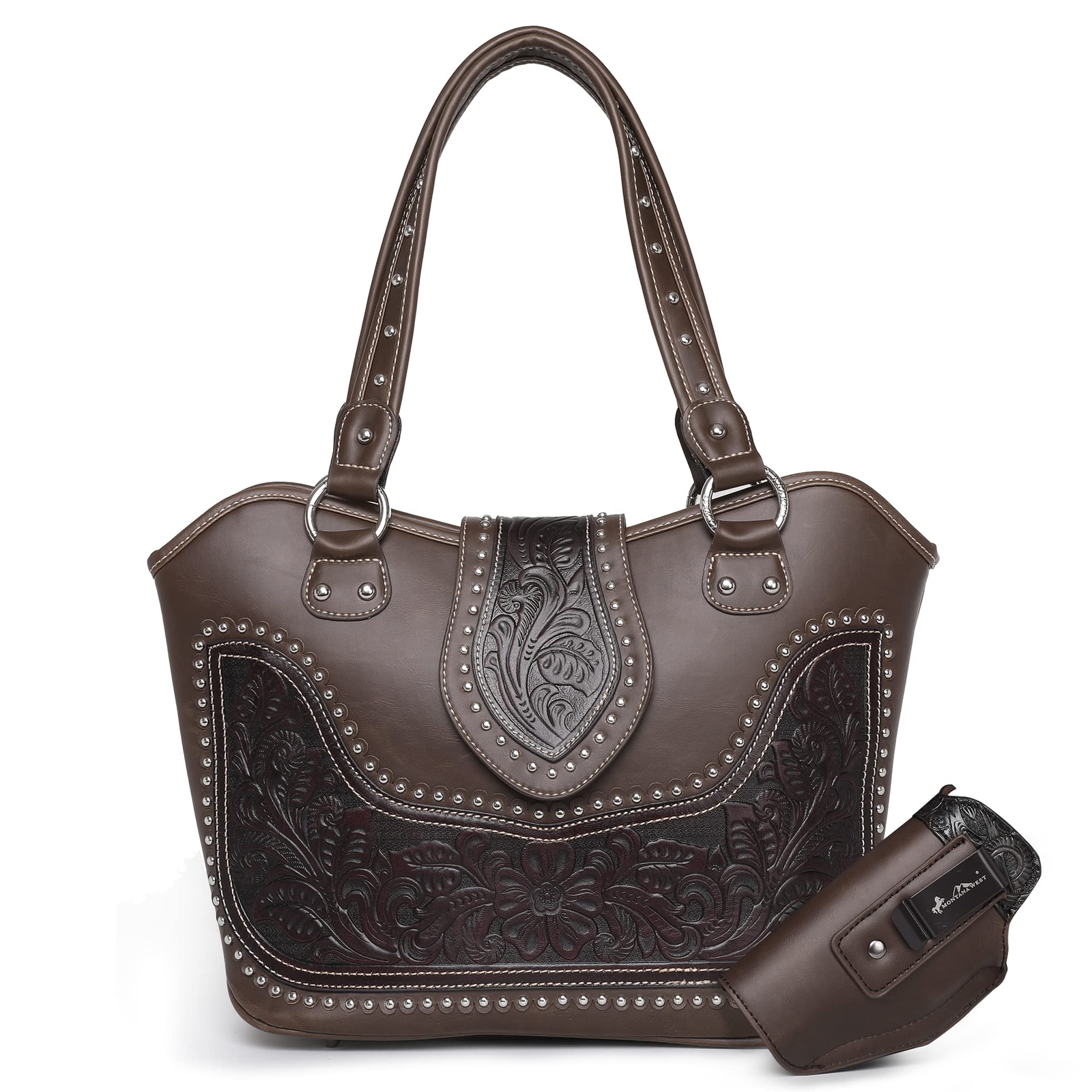 Western Tote Bags for Women Tooled Shoulder Ladies Top Handle Handbag