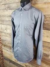 Van Heusen Button Up Large Gray Regular Fit Lux Sateen Chest 44" Length 30"