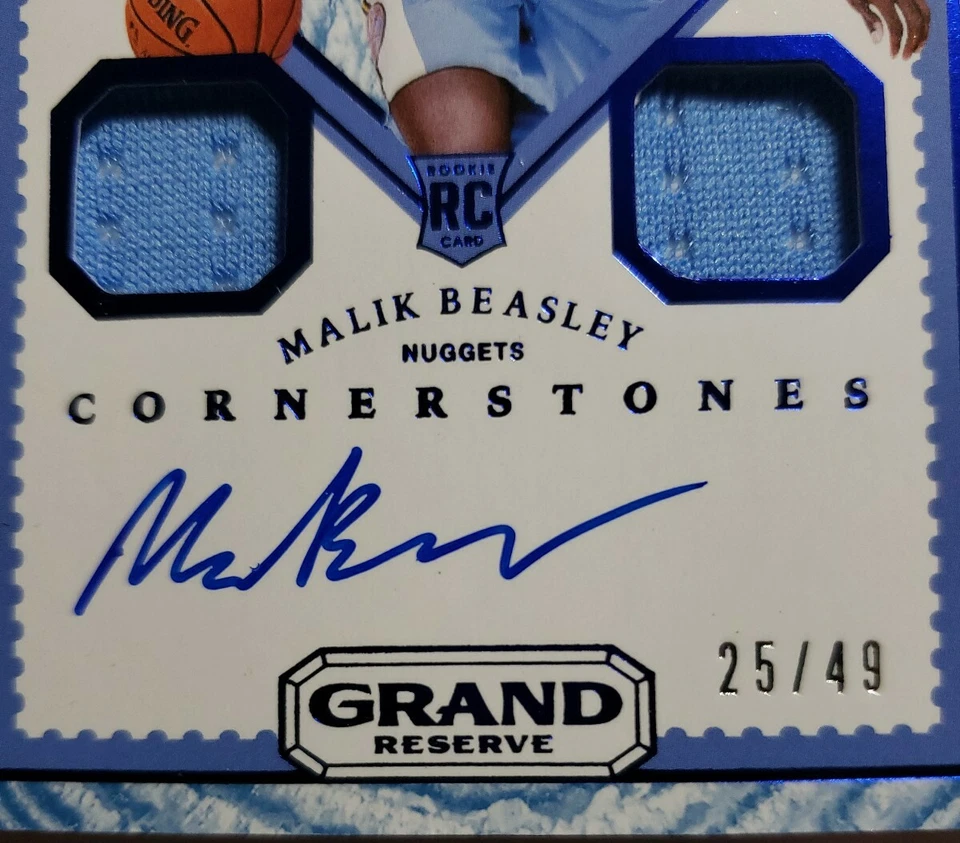 Malik Beasley Grand Reserve Auto Patch RC #'d 25/49 RPA Ebay 1/1 JERSEY NUMBER!! - Image 2 of 4