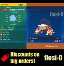 6IV Shiny Heatran Pokemon Scarlet and Violet