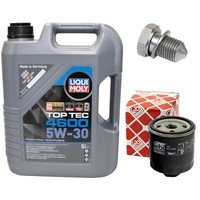 MotoröL Set 5W-30 5 Liter + ÖLfilter + ÖLablassschraube FüR Seat Toledo Ibiza