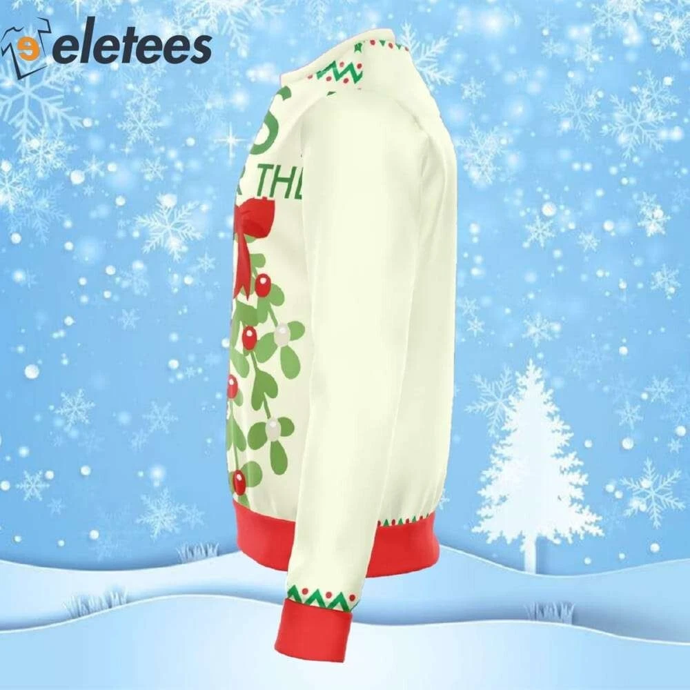 Kiss It Under Mistletoe Funny Ugly Christmas Sweater E0DPN79S
