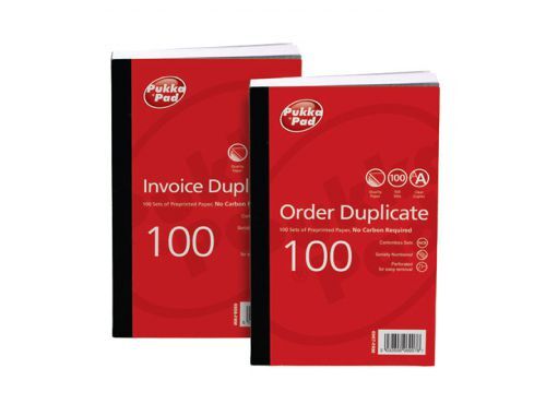 5 x pukka pad 210X130mm Duplicate Order Book Carbonless Taped Cloth Binding 100