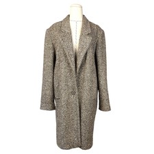 Peabody House Women's Wool Blend Tweed Coat Size 8 Large Gray Grandmacore