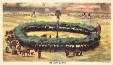 Sun Dance From An Original Oil Painting Andrew Standing Soldier 1949 Postcard