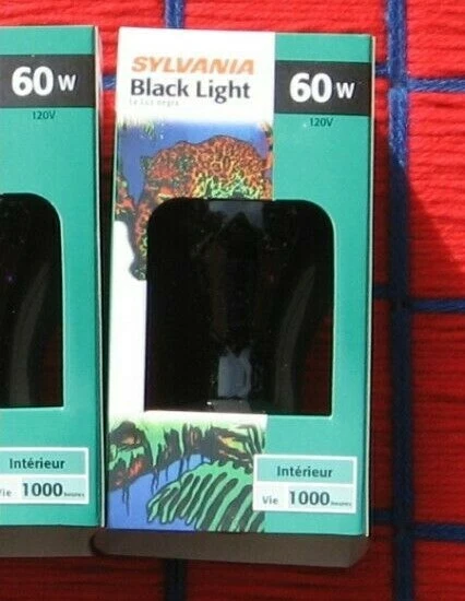 new 60w BLACK LIGHT BULB 60 WATT A19 blacklight blue 60A19/BLB Sylvania purple - Image 3 of 4