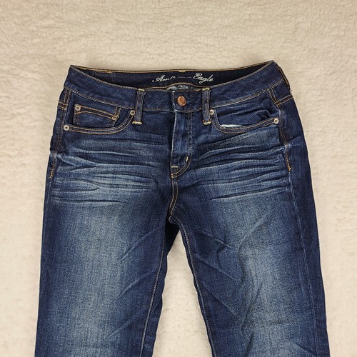 American Eagle Jeans Womens 4 Blue Slouchy Stretch Dark Wash Denim * - Picture 2 of 14