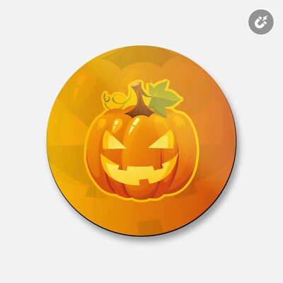 Evil Smile Halloween Pumpkin | 4'' X 4'' Round Decorative Magnet