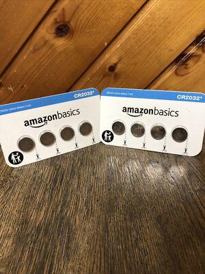8ct Amazon Basics CR2032 3 Volt Lithium Coin Cell Battery New