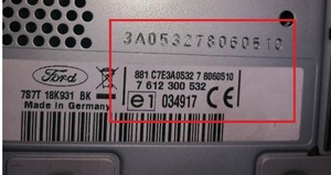 Ford radio code