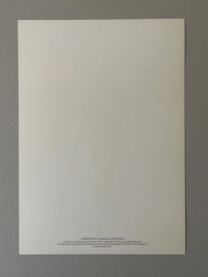 JAMES DEAN, BULEVAR DE LOS SUEÑOS ROTOS DE HELNWEIN, IMPRESIÓN ARTÍSTICA PEQUEÑA 1987 RARA Foto 4 de 4