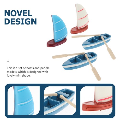 Wooden Sailboat Decoration Wood Boat officiel Oars Small Wood Boat Statue