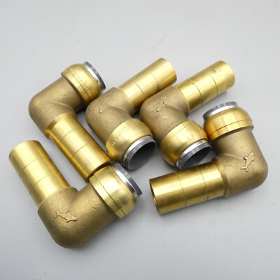 X5 SharkBite 22mm Street Winkel Messing Steckverschraubungen 5 Stück 90 Grad Winkel
