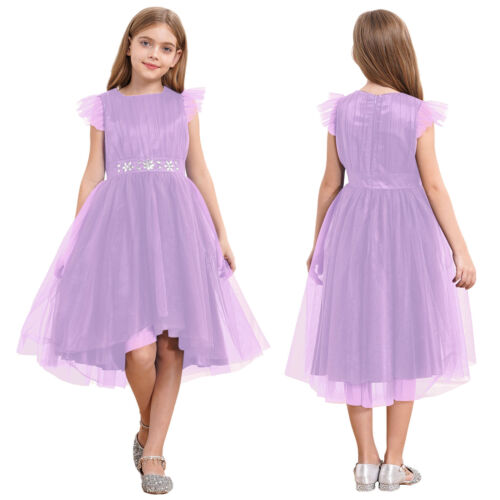 Kids Girl~Princess Dress Vintage Ruffle Tutu Tulle Wedding Party Graduation Prom - Picture 10 of 64