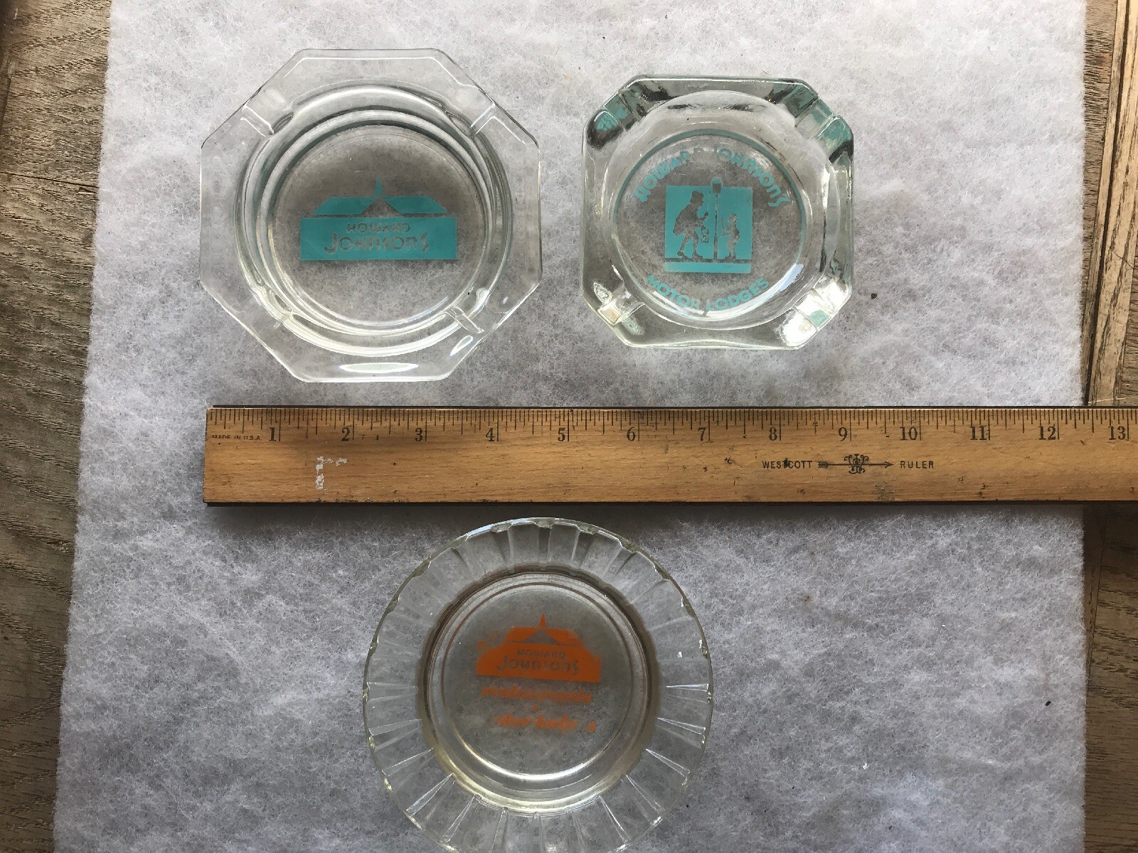 3 Different Vintage HOWARD JOHNSON’S Glass Ashtrays eBay
