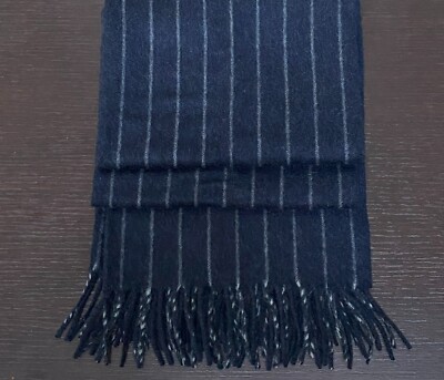 Loro Piana Scarf 100% Baby Cashmere Blue Striped | eBay