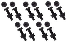 10pc Number Plate Plastic Nylon Nuts and Bolts Black