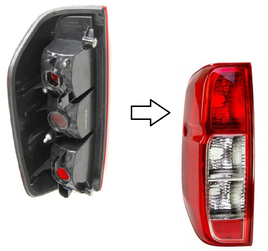 Feu arrière gauche pour Nissan Navara D40 2005-2007 pièce rechange OEM 26555-3S225 en ABS rouge