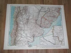1930 ORIGINAL VINTAGE MAP OF ARGENTINA BUENOS AIRES CHILE URUGUAY PARAGUAY