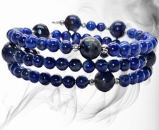 Natural Lapis Lazuli 5.5mm  Sodalite 8.5mm Crystal Bracelet