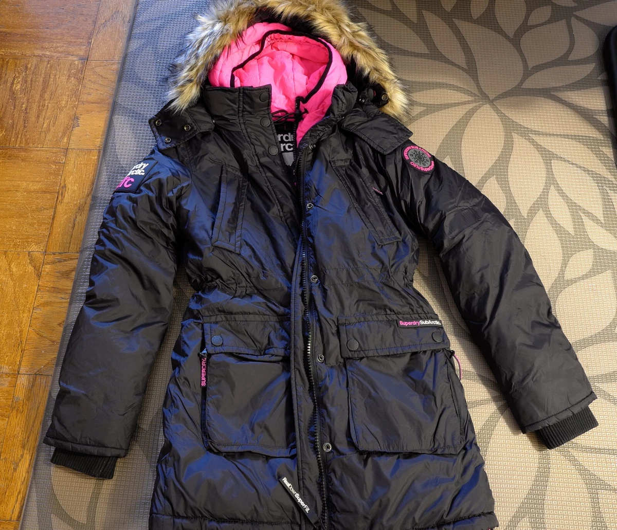Superdry black parka womens 2025